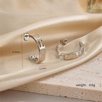 1 Pair Modern Style Cool Style C Shape Plating Inlay Copper Zircon 18k Gold Plated Ear Studs sku image 3