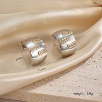 1 Pair Modern Style Cool Style C Shape Plating Inlay Copper Zircon 18k Gold Plated Ear Studs sku image 6