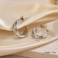 1 Pair Modern Style Cool Style C Shape Plating Inlay Copper Zircon 18k Gold Plated Ear Studs sku image 5