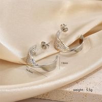 1 Pair Modern Style Cool Style C Shape Plating Inlay Copper Zircon 18k Gold Plated Ear Studs sku image 7