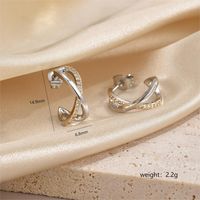 1 Pair Modern Style Cool Style C Shape Plating Inlay Copper Zircon 18k Gold Plated Ear Studs sku image 1