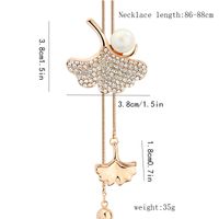 Elegant Ginkgo Leaf Alloy Inlay Artificial Pearls Glass Women's Sweater Chain main image 2