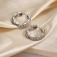 1 Pair Classic Style Circle Plating Inlay Copper Zircon 18k Gold Plated Earrings main image 4
