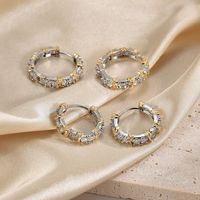 1 Pair Classic Style Circle Plating Inlay Copper Zircon 18k Gold Plated Earrings main image 6
