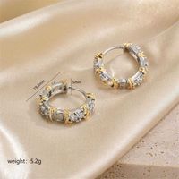 1 Pair Classic Style Circle Plating Inlay Copper Zircon 18k Gold Plated Earrings sku image 1