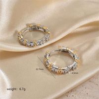 1 Pair Classic Style Circle Plating Inlay Copper Zircon 18k Gold Plated Earrings sku image 3