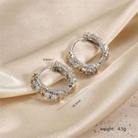 1 Pair Classic Style Circle Plating Inlay Copper Zircon 18k Gold Plated Earrings sku image 2