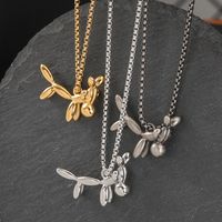 304 Stainless Steel 18K Gold Plated Cute Polishing Animal Pendant Necklace main image 3
