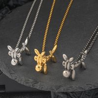 304 Stainless Steel 18K Gold Plated Cute Polishing Animal Pendant Necklace main image 4