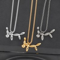 304 Stainless Steel 18K Gold Plated Cute Polishing Animal Pendant Necklace main image 5