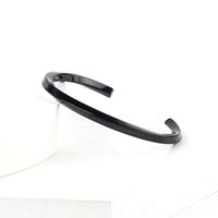 Simple Style Solid Color 304 Stainless Steel Cuff Bracelets In Bulk main image 1