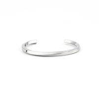 Simple Style Solid Color 304 Stainless Steel Cuff Bracelets In Bulk sku image 3
