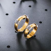 304 Stainless Steel 18K Gold Plated Streetwear Plating Circle Rings main image 3