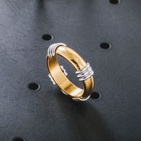 304 Stainless Steel 18K Gold Plated Streetwear Plating Circle Rings main image 4