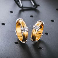 304 Stainless Steel 18K Gold Plated Streetwear Plating Circle Rings main image 5