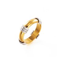 304 Stainless Steel 18K Gold Plated Streetwear Plating Circle Rings sku image 1