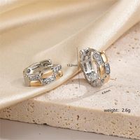1 Pair Luxurious C Shape Plating Inlay Copper Zircon 18k Gold Plated Earrings sku image 1