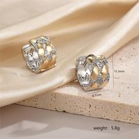 1 Pair Luxurious C Shape Plating Inlay Copper Zircon 18k Gold Plated Earrings sku image 4