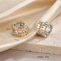 1 Pair Luxurious C Shape Plating Inlay Copper Zircon 18k Gold Plated Earrings sku image 5