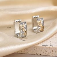1 Pair Luxurious C Shape Plating Inlay Copper Zircon 18k Gold Plated Earrings sku image 6