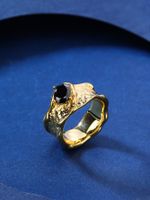 Vintage Style Rock Solid Color Copper 18k Gold Plated Zircon Rings In Bulk main image 3