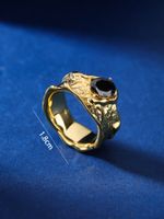 Vintage Style Rock Solid Color Copper 18k Gold Plated Zircon Rings In Bulk main image 2