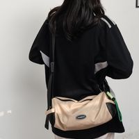 Unisex Nylon Solid Color Preppy Style Sports Sewing Thread Square Zipper Shoulder Bag sku image 1
