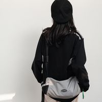 Unisex Nylon Solid Color Preppy Style Sports Sewing Thread Square Zipper Shoulder Bag sku image 2