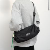 Unisex Nylon Solid Color Preppy Style Sports Sewing Thread Square Zipper Shoulder Bag sku image 3