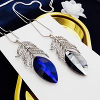Streetwear Leaf Alloy Copper Inlay Glass Women's Sweater Chain main image 1