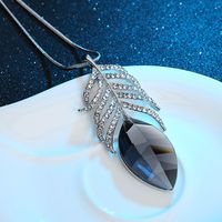 Streetwear Leaf Alloy Copper Inlay Glass Women's Sweater Chain main image 6