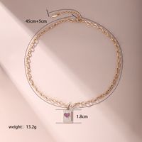 Xuping Shiny Heart Shape Copper 18k Gold Plated Artificial Rhinestones Pendant Necklace In Bulk sku image 1