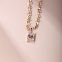 Xuping Shiny Heart Shape Copper 18k Gold Plated Artificial Rhinestones Pendant Necklace In Bulk main image 4