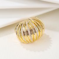 Casual Punk Shiny Ball Copper 18k Gold Plated Zircon Rings In Bulk main image 1