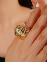 Casual Punk Shiny Ball Copper 18k Gold Plated Zircon Rings In Bulk main image 3