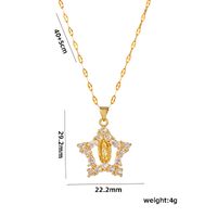 Simple Style Star Heart Shape Stainless Steel Plating Inlay Zircon 18k Gold Plated Pendant Necklace sku image 8