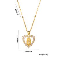 Simple Style Star Heart Shape Stainless Steel Plating Inlay Zircon 18k Gold Plated Pendant Necklace sku image 7