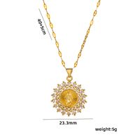 Simple Style Star Heart Shape Stainless Steel Plating Inlay Zircon 18k Gold Plated Pendant Necklace sku image 18