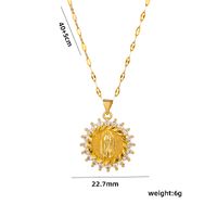 Simple Style Star Heart Shape Stainless Steel Plating Inlay Zircon 18k Gold Plated Pendant Necklace sku image 15