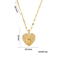 Simple Style Star Heart Shape Stainless Steel Plating Inlay Zircon 18k Gold Plated Pendant Necklace sku image 13