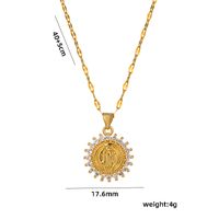 Simple Style Star Heart Shape Stainless Steel Plating Inlay Zircon 18k Gold Plated Pendant Necklace sku image 14