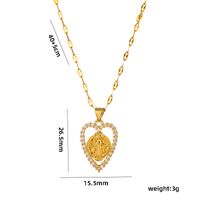 Simple Style Star Heart Shape Stainless Steel Plating Inlay Zircon 18k Gold Plated Pendant Necklace sku image 11