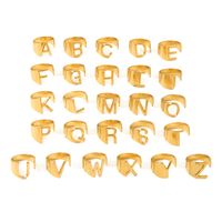 304 Stainless Steel 18K Gold Plated Modern Style Simple Style Asymmetrical Plating Letter Open Rings main image 7
