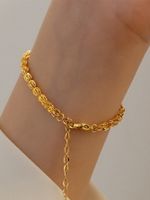 Glam Solid Color Solid Color Stainless Steel 18K Gold Plated Bracelets In Bulk main image 9
