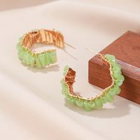1 Pair Tropical Classic Style C Shape Plating Inlay Zinc Alloy Artificial Crystal 18k Gold Plated Ear Studs sku image 1