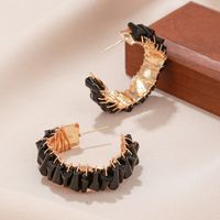 1 Pair Tropical Classic Style C Shape Plating Inlay Zinc Alloy Artificial Crystal 18k Gold Plated Ear Studs sku image 2