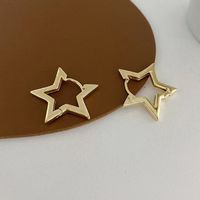 Bijoux En Gros Élégant Luxueux Reine Star Forme De Cœur Coquille Alliage Plaqué Or 14k Placage Des Boucles D'oreilles sku image 10