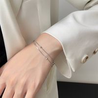 Glam Solid Color Solid Color Stainless Steel 18K Gold Plated Bracelets In Bulk main image 11