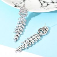 1 Pair Korean Style Tassel Plating Inlay Copper Zircon White Gold Plated Drop Earrings main image 4