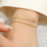 Glam Solid Color Solid Color Stainless Steel 18K Gold Plated Bracelets In Bulk sku image 11